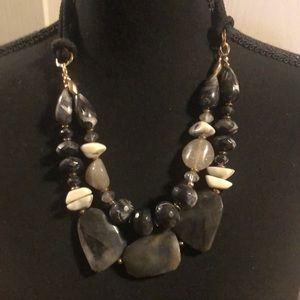 Necklace ⭐️NWOT⭐️two layers black, gray and marble